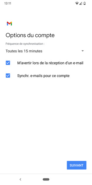 Sélectionnez SUIVANT