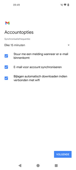Selecteer VOLGENDE