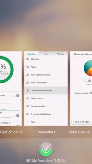 Faites glisser les applis vers le haut pour les fermer