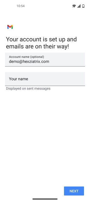 Give your account a name and enter your name. Select NEXT