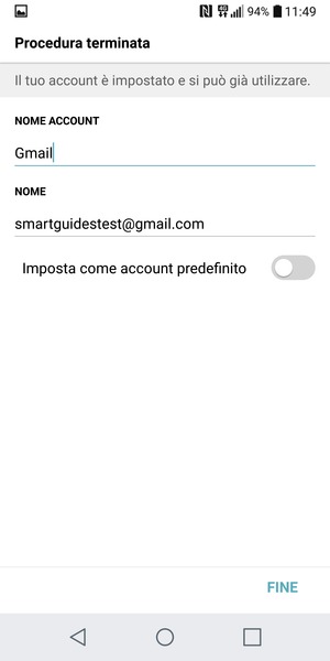 Scegli un nome per il tuo account e inserisci il tuo nome. Seleziona FINE