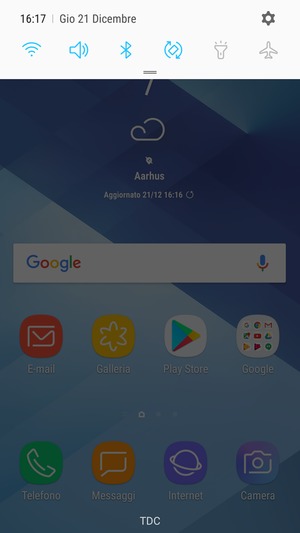 Scorri nuovamente verso il basso il menu in alto