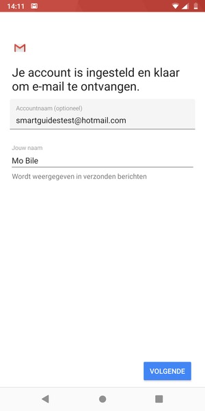 Geef uw account een naam en voer uw naam in. Selecteer VOLGENDE