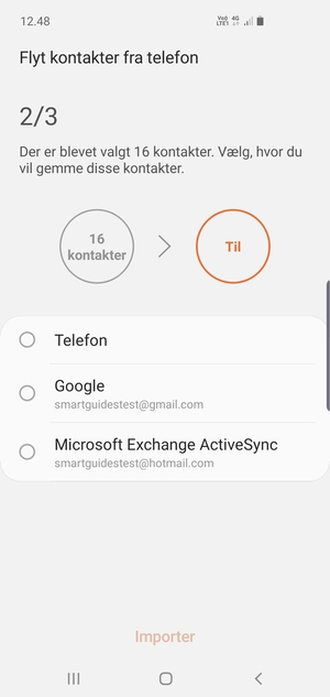 Vælg din Google konto