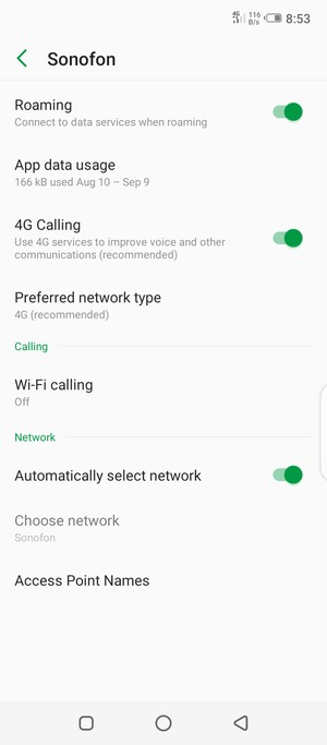 Select Access Point Names