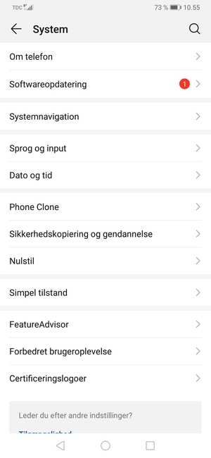 Vælg Sikkerhedskopiering og gendannelse
