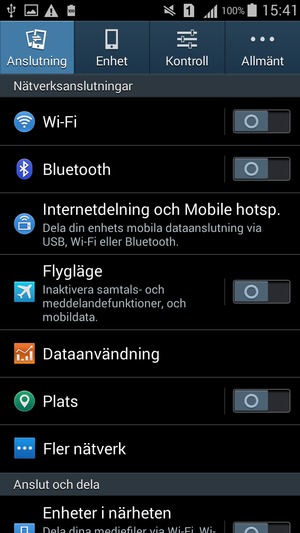Scrolla till och välj Fler nät / Fler nätverk