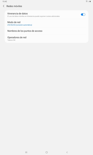 Activar o desactivar Itinerancia de datos