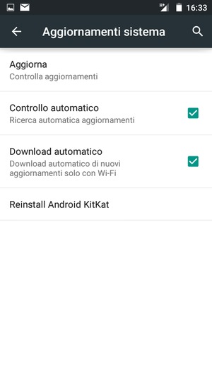 Seleziona Aggiorna