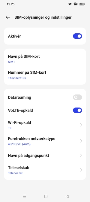For at skifte netværk, hvis der opstår netværksproblemer, vælg Teleselskab