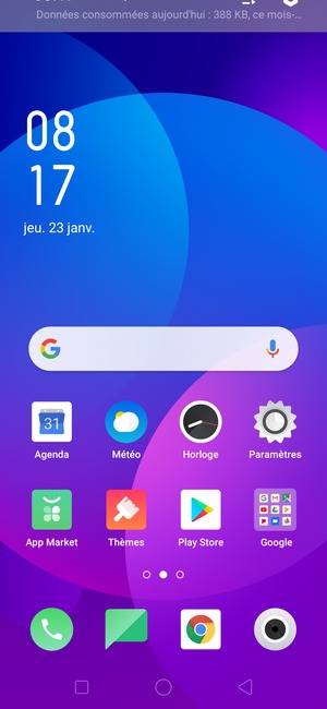 Déroulez le menu du haut