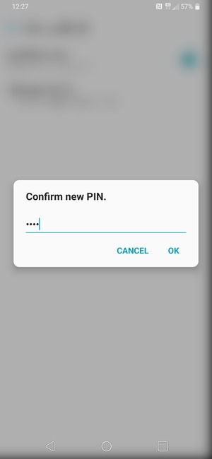 Confirm your new SIM PIN and select OK