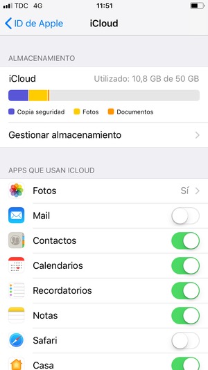 Seleccione los servicios de los que desea hacer copia de seguridad