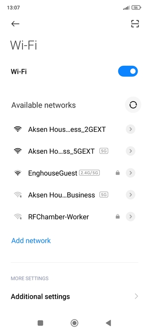 Select the wireless network you want to connect to