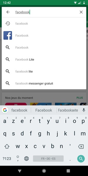 Saisissez le nom de l'appli et sélectionnez Rechercher