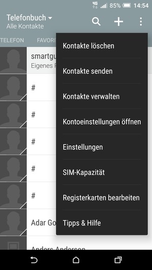 Wählen Sie Kontakte verwalten