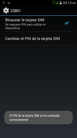 Su PIN de la tarjeta SIM ha sido cambiado