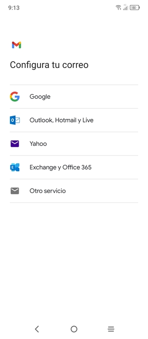 Seleccione Outlook, Hotmail y Live