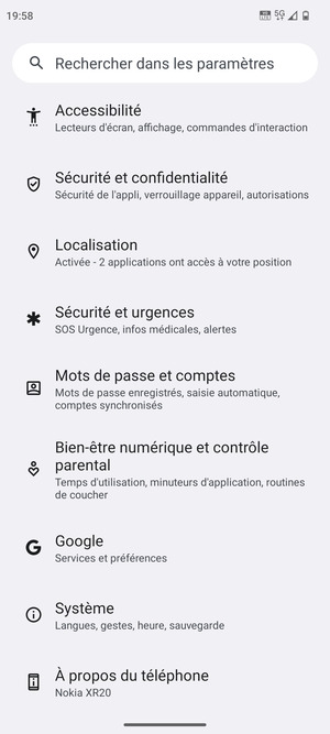 Faites défiler et sélectionnez Système