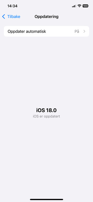 Hvis din iPhone er oppdatert, vil du se følgende skjermbilde.