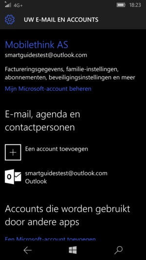 Selecteer Een account toevoegen