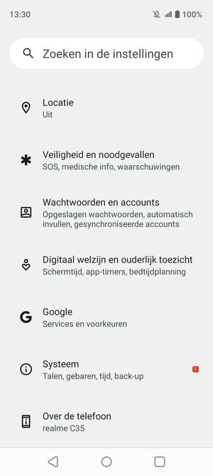 Scroll naar en selecteer Systeem