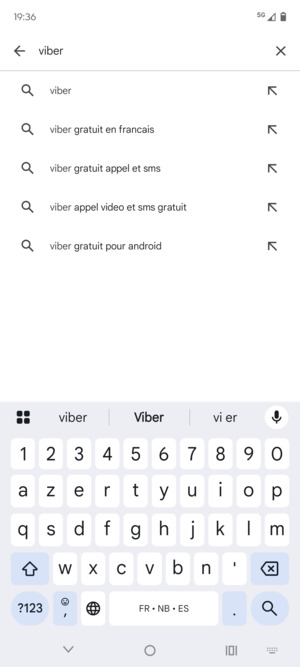 Saisissez le nom de l'appli et sélectionnez Rechercher