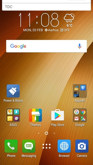 Slide down the top menu