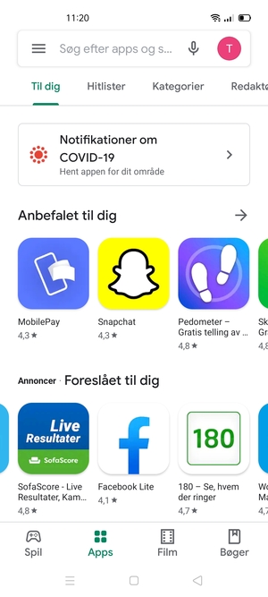 Vælg søgefeltet