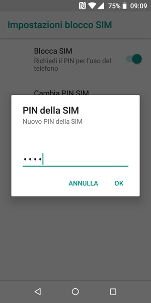 Inserisci Nuovo PIN della SIM e seleziona OK