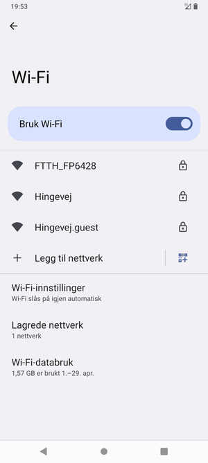 Velg det trådløse nettverket du vil koble til