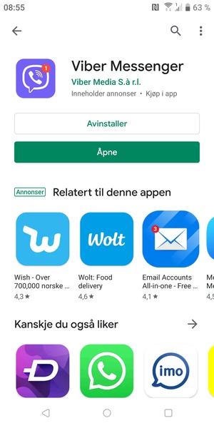 Velg Åpne