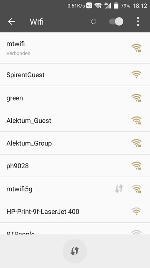 U bent nu verbonden met het WiFi-netwerk