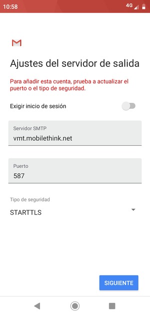 Seleccione Tipo de seguridad