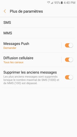 Sélectionnez SMS