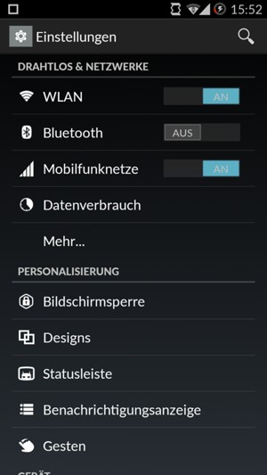 Wählen Sie Mobilfunknetze