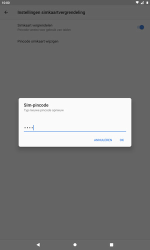 Bevestig uw nieuwe sim-pincode en selecteer OK