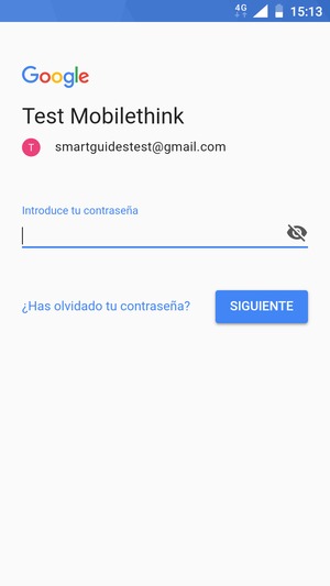Introduzca su contraseña y seleccione SIGUIENTE