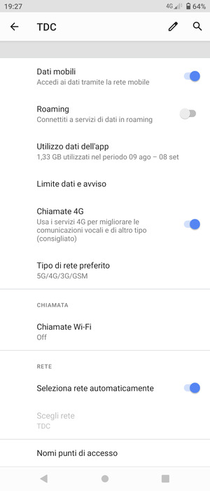 Scorri e seleziona Nomi punti di accesso