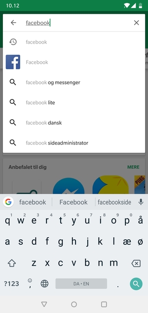 Indtast navnet på appen og vælg Søg