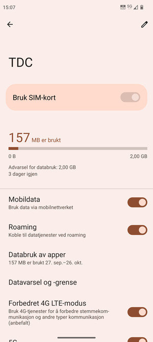 Slå Roaming på eller av