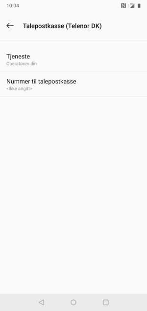 Velg Nummer til talepostkasse