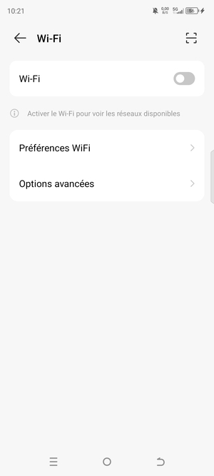 Activer le Wi-Fi