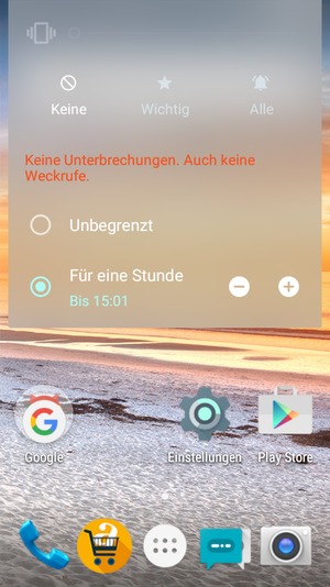 Wählen Sie Keine, um in den Lautlos-Modus zu wechseln