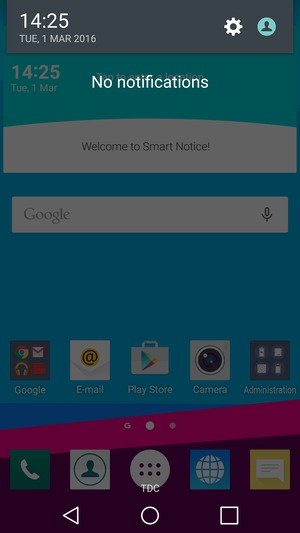 Slide down the top menu again