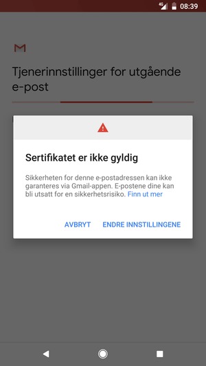 Velg ENDRE INNSTILLINGENE