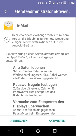 Wählen Sie AKTIVIEREN