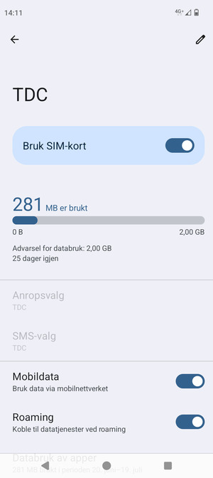 Slå Roaming på eller av