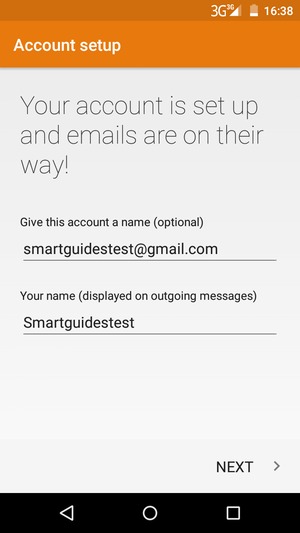 Give your account a name and enter your name. Select NEXT