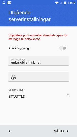 Välj Säkerhetstyp